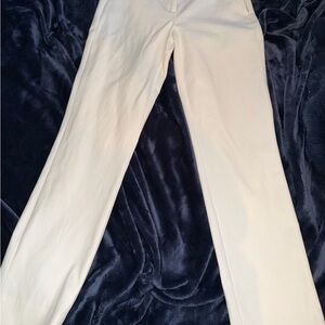 White House Black Market White Straight-Leg Trousers